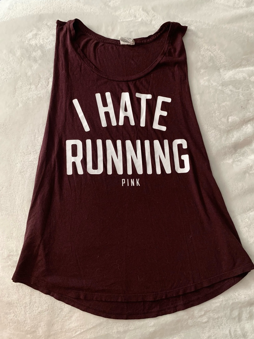 PINK Victoria's Secret Burgundy Graphic Muscle Tank size small